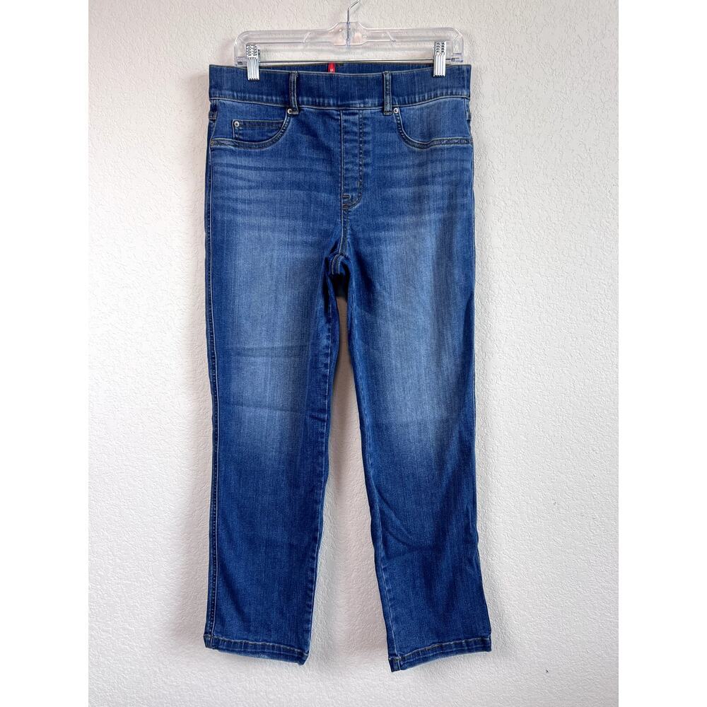 SPANX Women's Large Straight Leg Denim Jeans - Pull-On Style